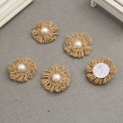 AAA 10pcs/lot Natural Jute Burlap Hessian Artificial flower rose for wedding party birthday home Supplies diy decoration Wholesale