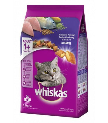 Whiskas Adult Dry Cat Food Mackerel 1.2 kg