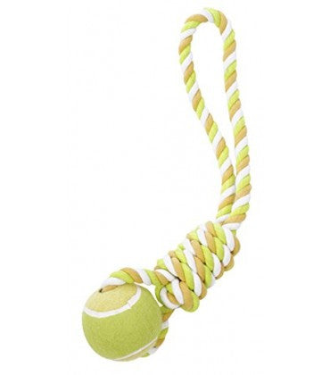 Pet Brands Wow Tennis Ball Tug toy- Regular