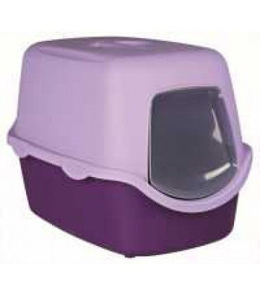 Trixie Vico Cat Litter Tray With Dome 16"x16"x23" Purple/Lilac