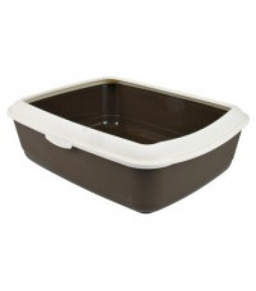 Trixie Classic Cat Litter Tray With Rim 15"x6"x19" Brown/Cream