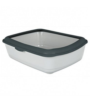 Trixie Classic Cat Litter Tray with Rim 15"x6"x19" Light Grey/Dark Grey