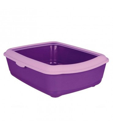 Trixie Classic Cat Litter Tray with Rim 15"x6"x19" Purple/Lilac