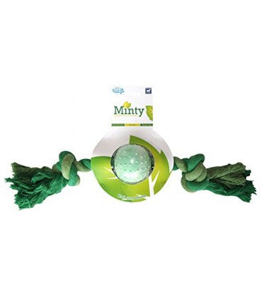 Pet Brands Medium Minty Rubber Ball n Bone Dog Toy