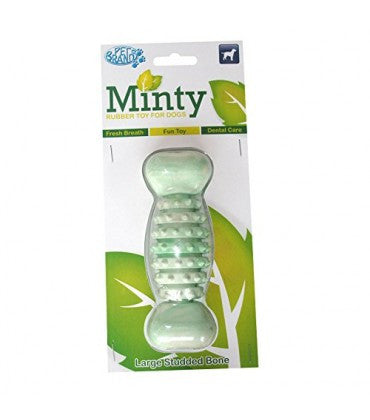 Pet Brands Large Minty Rubber Bone Dog Toy