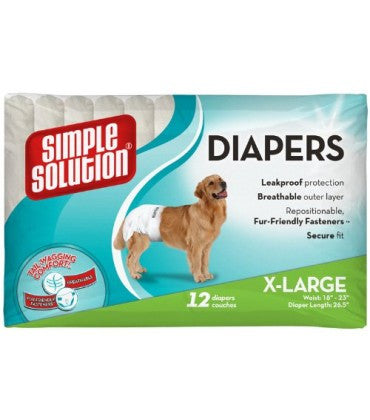 Bramton Simple Solution Disposable Dog Diapers XL - 12 pack