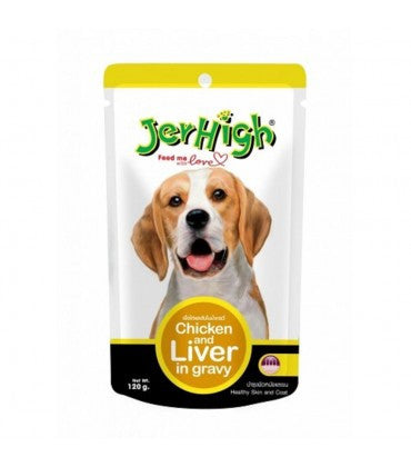 Jer High Chicken & Liver In Gravy Dog Food 120 g