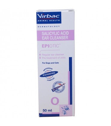 Virbac Epiotic Ear Cleanser for Dogs and Cats - 50 ml