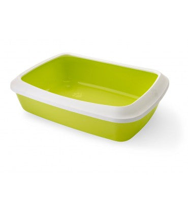 Savic Iriz Cat Litter Tray + Rim - Retro Lemon Green 17 Inch