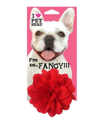 PetHead I M So Fancy Flower Dog Clip- Red