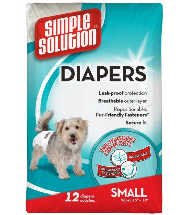 Bramton Simple Solution Disposable Dog Diapers Small - 12 pack