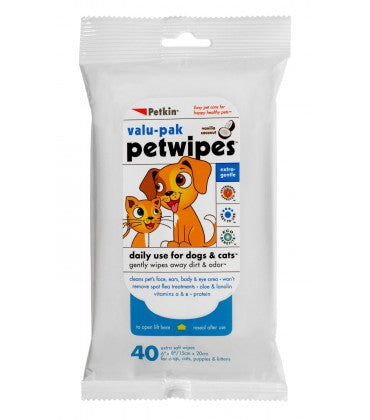 Petkin PetWipes Valu-Pak 40 wipes