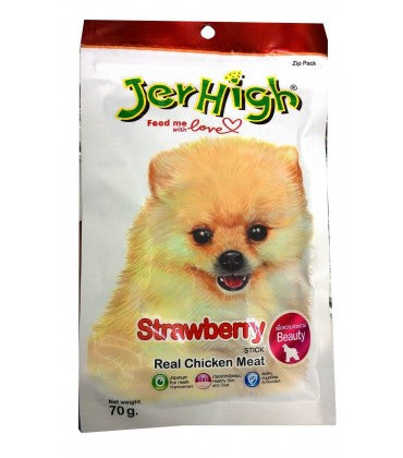 Jer High Fruity Stick Strawberry Chicken Meat Dog Chew Sticks 70 g