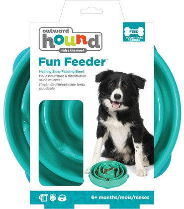Outward Hound Fun Feeder Mini Teal Bowl and Feeder
