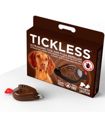 TickLess Pet Ultrasonic Tick And Flea Repeller  Brown