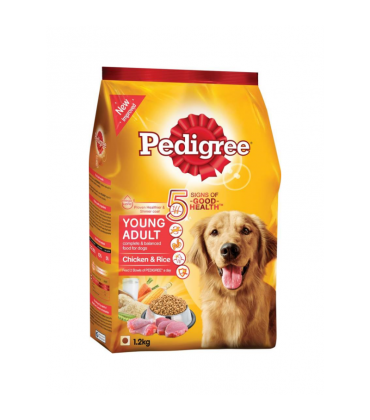 Pedigree Young Adult Chicken & Rice Dog Food - 1.2 kg