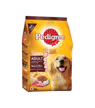 Pedigree Adult Meat & Rice Dog Food - 3 kg