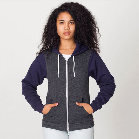 Two tone flex fleece zip hoodie (F497)