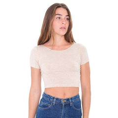 Cotton Spandex jersey crop tee (RSA8380)