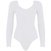 Women's cotton Spandex double u-neck long sleeve bodysuit (RSA8357)