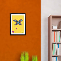 Colorful Butterfly in Yellow BG