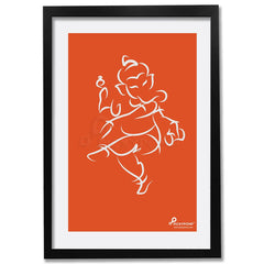 Lord Ganesha in saffron BG