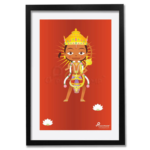 Cute Lord Hanuman in saffron BG