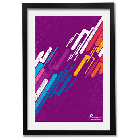 Colorful Lines in Purple BG