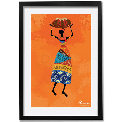 Tribal with Basket in Saffron BG