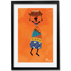 Tribal with Basket in Saffron BG