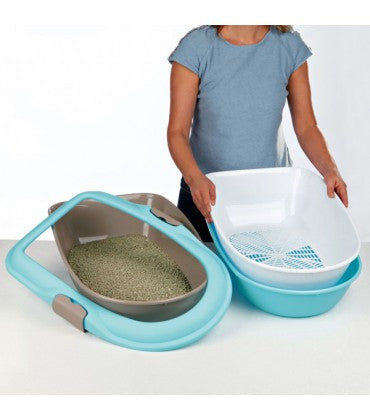 Trixie Berto Cat Litter Tray - Light Blue 39x29x59 cm