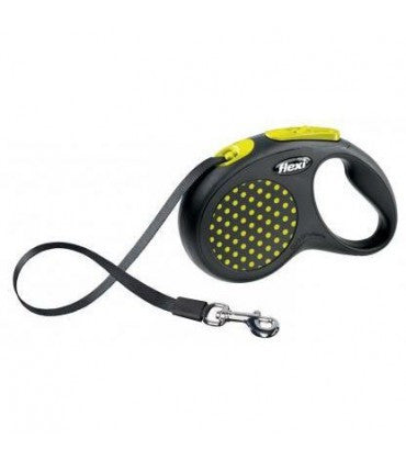 Flexi Design S Tape 5m Yellow, Retractable Dog Leash