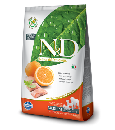 Farmina N&D Grain Free Fish & Orange Adult Dog Food Medium 12 kg