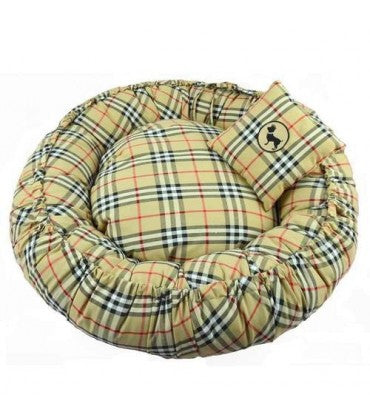 HUFT Grrrberry Round Dog Bed- Beige