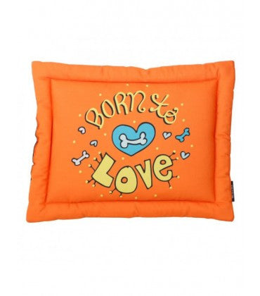 HUFT Born To Love Dog Mat-Orange- Small