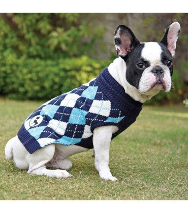 HUFT Cambridge Dog Sweater - Blue - XS