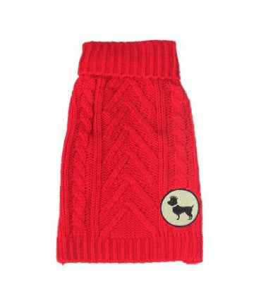 HUFT The Woolies Dog Sweater - Red - XS