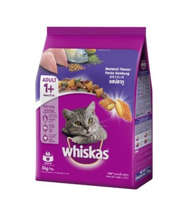 Whiskas Adult Dry Cat Food Mackerel 3 kg