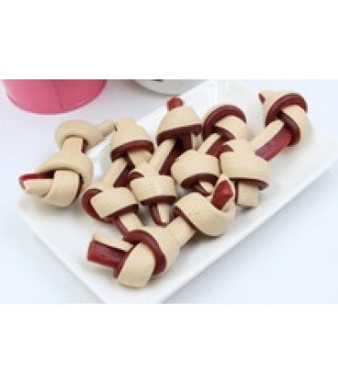 Jiangxi Dual color Milk and Chicken Flavor Knotted Bone Dog Treat