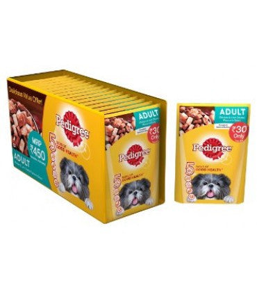Pedigree Adult Chicken & Liver Chunks in Gravy 80 g  Pack of 15