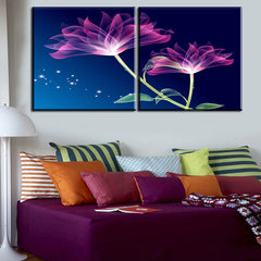 AAA 2 pcs Best Purple flower Home Decor Canvas Wall Art Picture Living Room Canvas Print Modern Painting Large Canvas Art Cheap