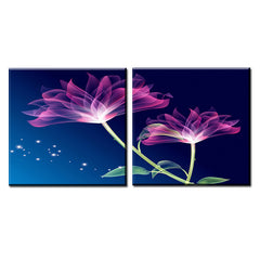 AAA 2 pcs Best Purple flower Home Decor Canvas Wall Art Picture Living Room Canvas Print Modern Painting Large Canvas Art Cheap