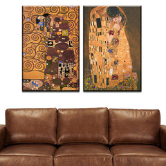 AAA 2 pcs Best Gustav Klimt kiss Home Decor Canvas Wall Art Picture Living Room Canvas Print Modern Painting Large Canvas Art Cheap