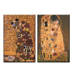 AAA 2 pcs Best Gustav Klimt kiss Home Decor Canvas Wall Art Picture Living Room Canvas Print Modern Painting Large Canvas Art Cheap