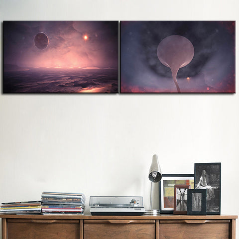 AAA 2 pcs morden  Galaxy art office Decor Canvas Wall Art Picture Living Room Canvas Print Modern Painting Large Canvas Art Cheap