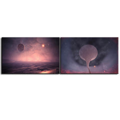 AAA 2 pcs morden  Galaxy art office Decor Canvas Wall Art Picture Living Room Canvas Print Modern Painting Large Canvas Art Cheap