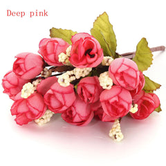AAA 15 Heads Artificial Rose Silk Home Wedding Party Bridal Decor 1 Bouquet Flower Simulation Options Suppiless 7 Color