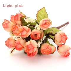 AAA 15 Heads Artificial Rose Silk Home Wedding Party Bridal Decor 1 Bouquet Flower Simulation Options Suppiless 7 Color