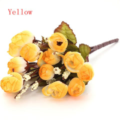 AAA 15 Heads Artificial Rose Silk Home Wedding Party Bridal Decor 1 Bouquet Flower Simulation Options Suppiless 7 Color