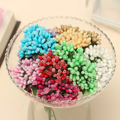 AAA 12Pcs Bouquet  Foam Floral Artificial Fake Flower Cherry Leaf Bouquet Wedding Bridal Party Decor DIY Accessories